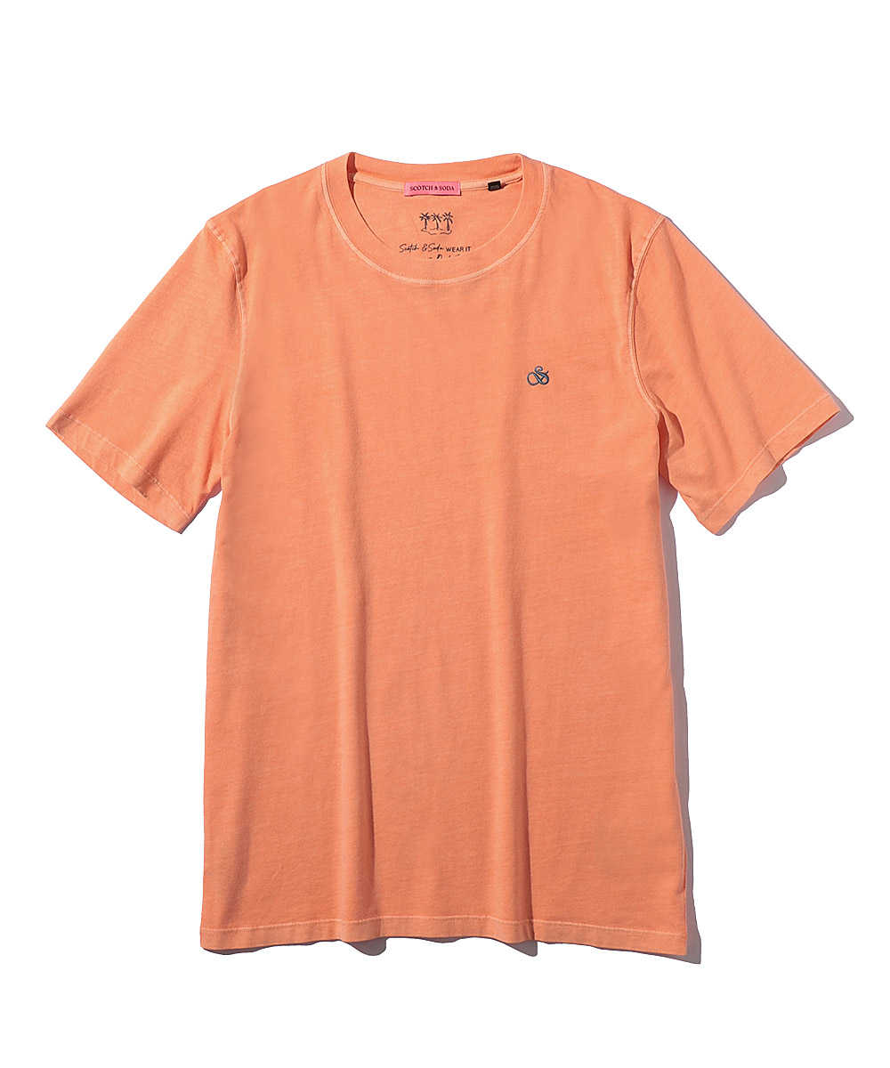ワンポイントクルーネックTシャツ オレンジ