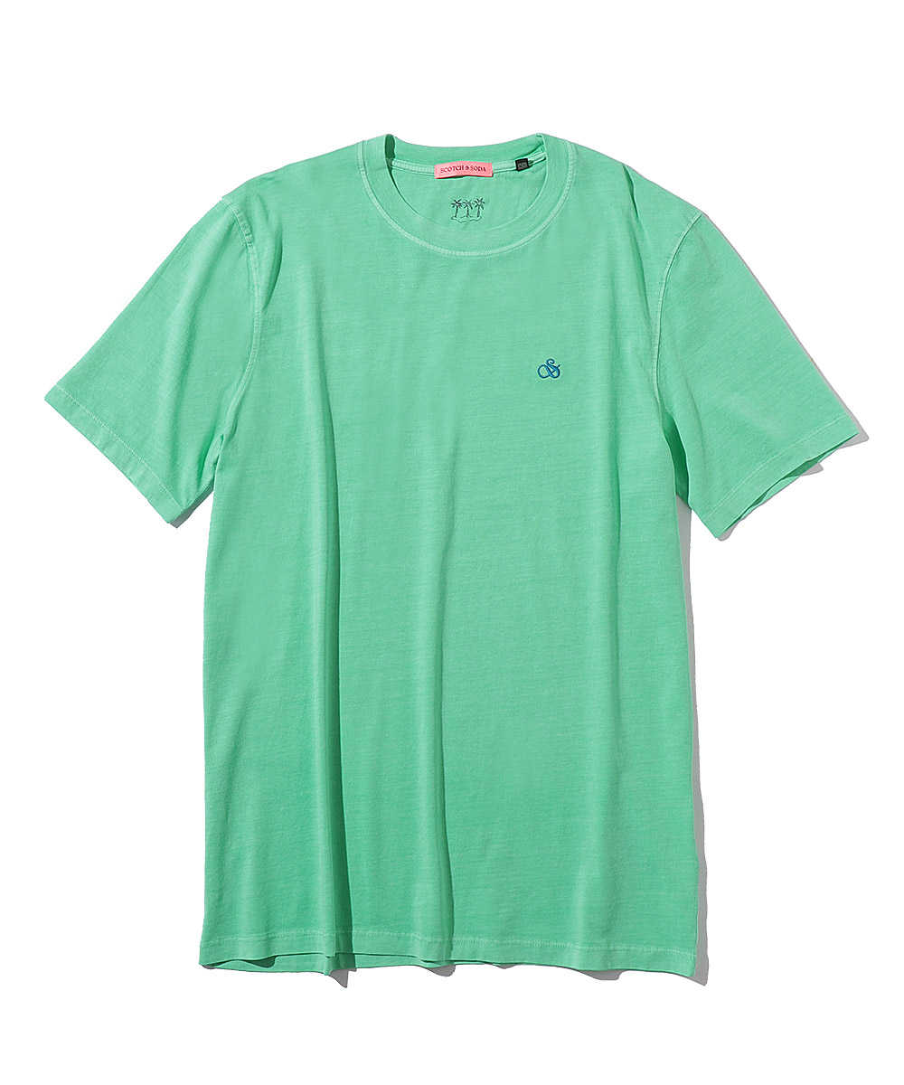 ワンポイントクルーネックTシャツ ライトグリーン