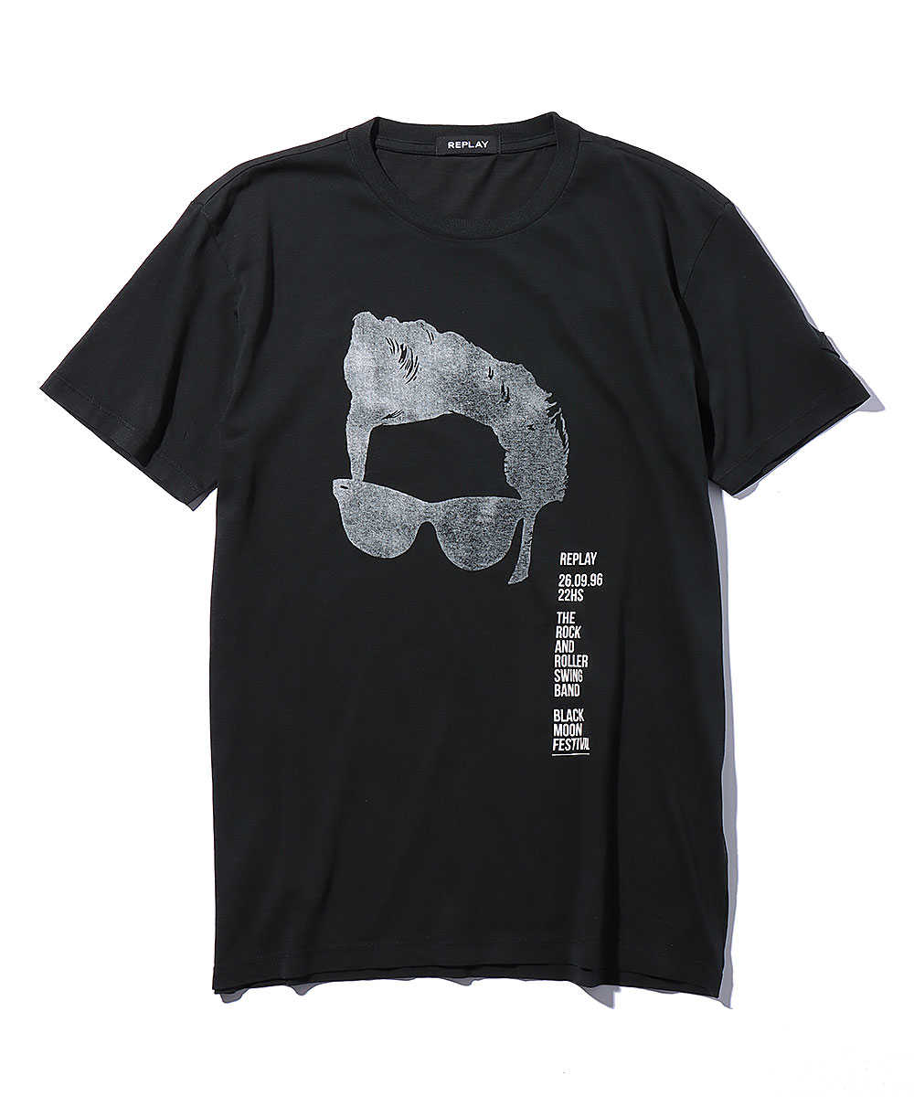 “ブラックムーンフェスティバル”ジャージーロゴポケットクルーネックTシャツ
