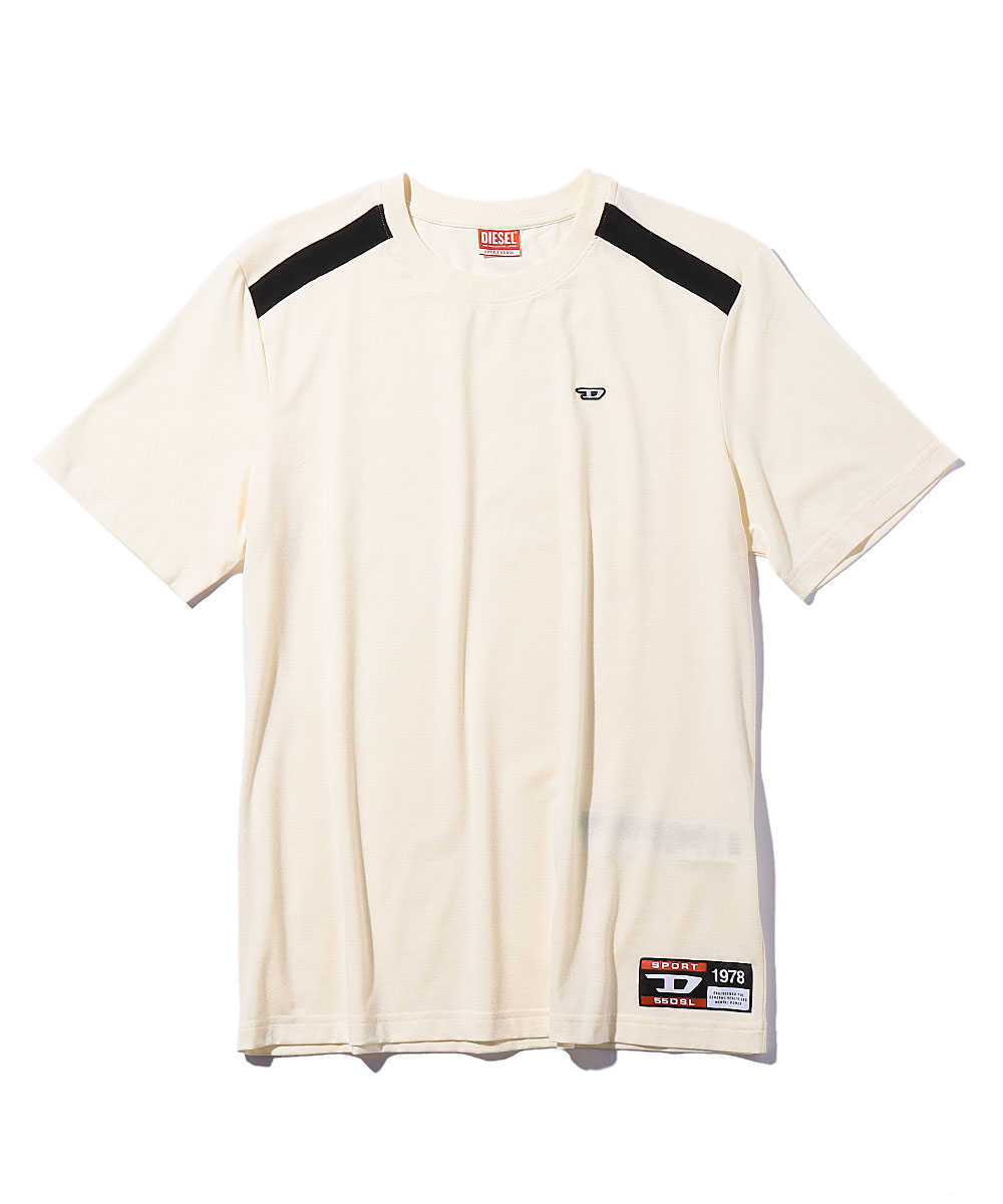 “ディーゼルスポーツ”エンブロイダリーロゴクルーネックTシャツ ホワイト
