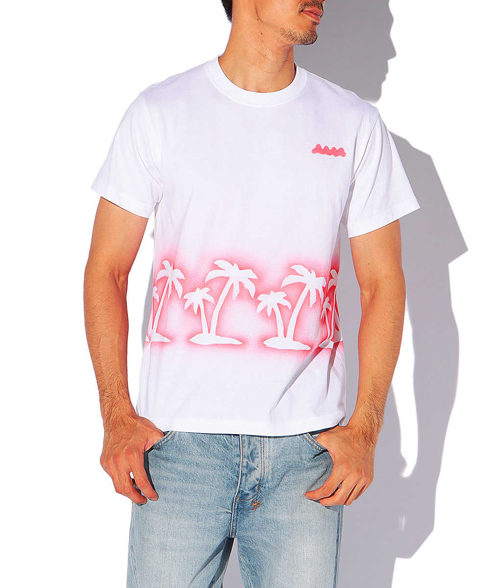 ムータマリン×アカンサス ウェーブロゴコットンクルーネックTシャツ