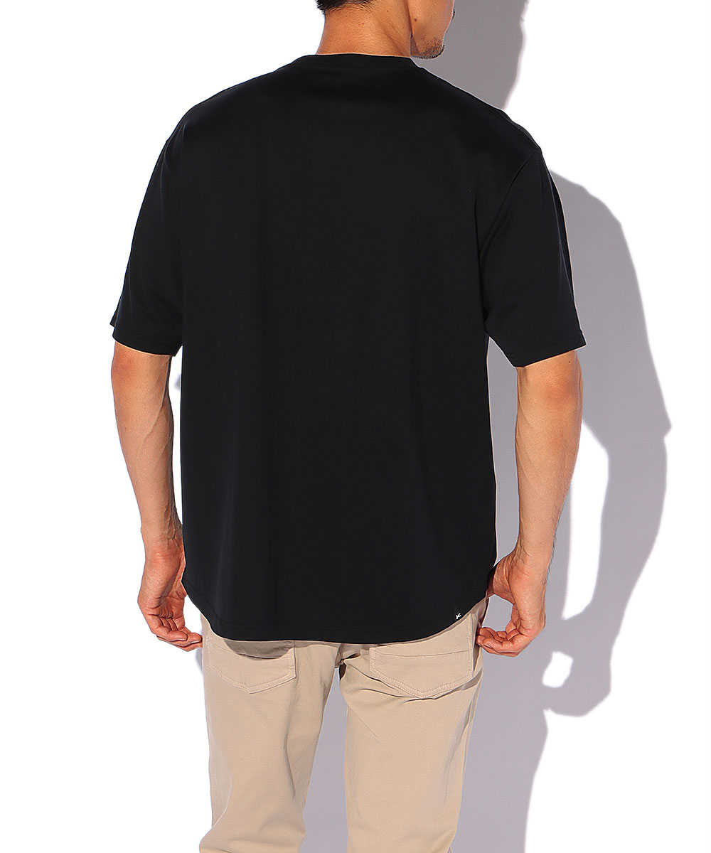 “7ポケット”シザーロゴ刺繍コットンクルーネックTシャツ