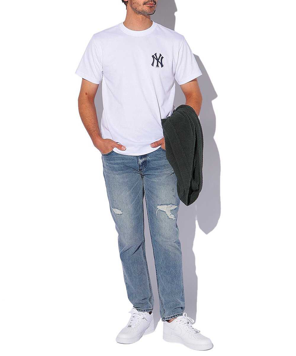 別注限定 ニューヨーク・ヤンキースロゴプリントクルーネックTシャツ