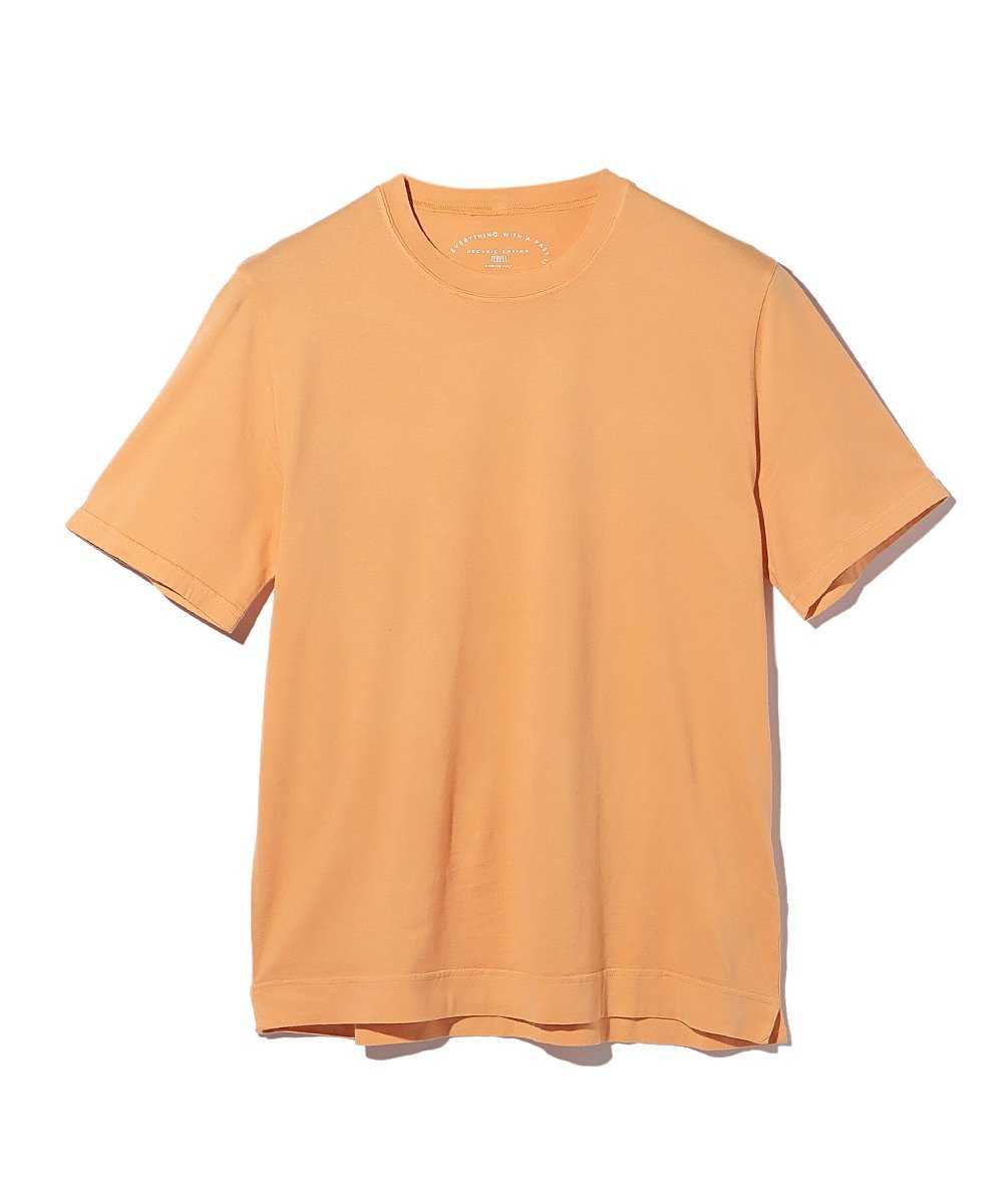コットンクルーネックTシャツ オレンジ
