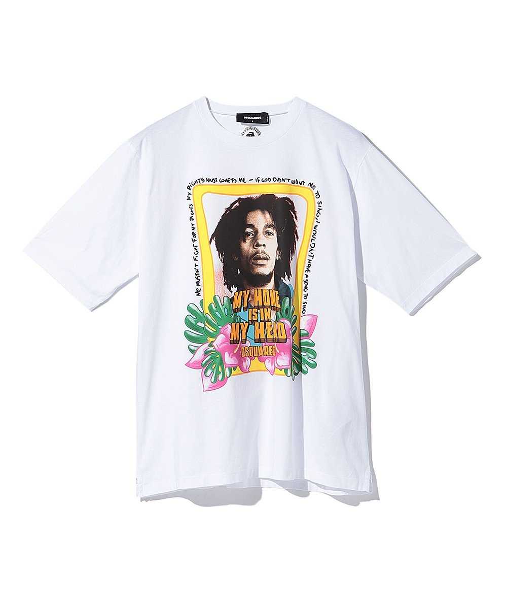 “BOB MARLEY”プリントクルーネックTシャツ
