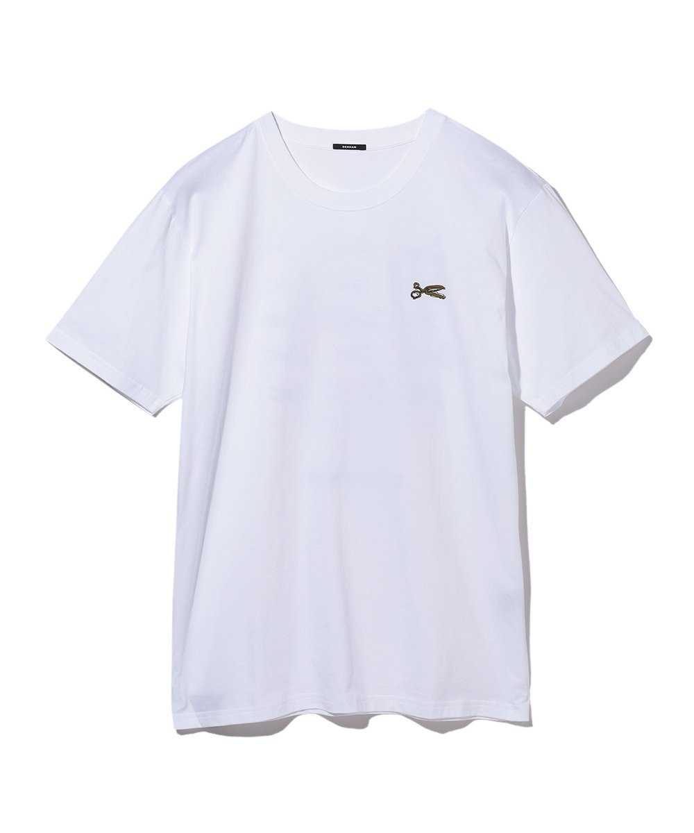 シザーグラフィックプリントクルーネックTシャツ