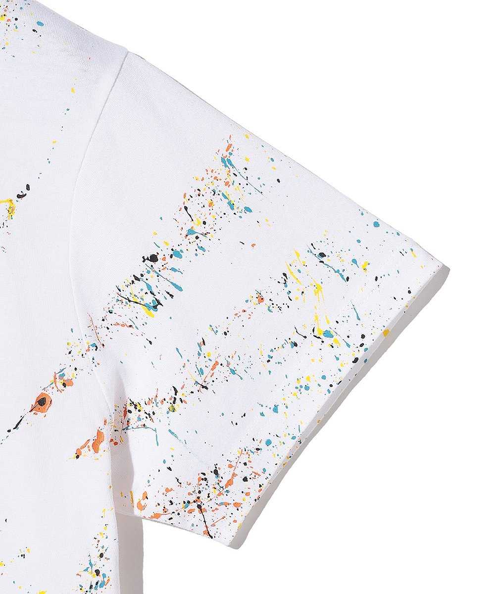 スパイラル スプラッシュ ペイント加工 Tシャツ