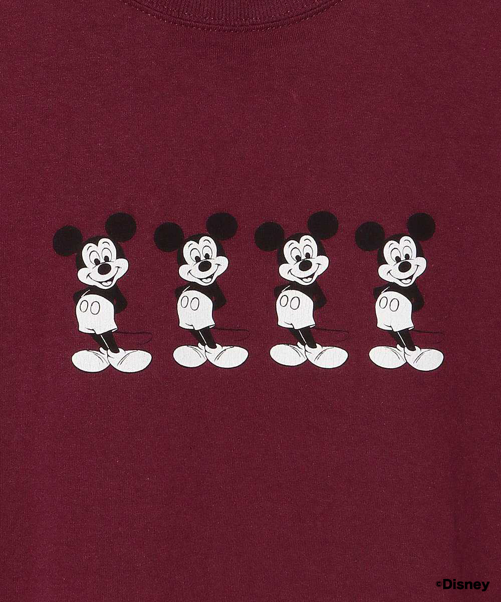 別注限定 Disneyコレクション/ディズニー ウォッシュ加工 ミッキーマウス プリントTシャツ
