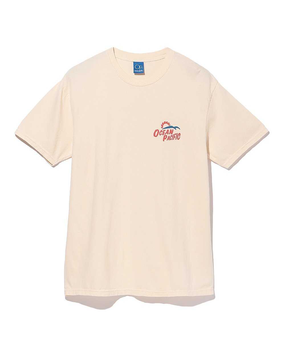 バックロゴプリントコットンTシャツ