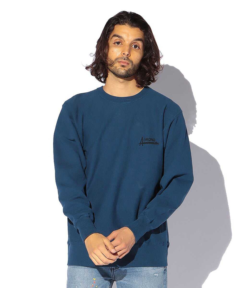 バックプリントロゴ刺繍クルースウェットシャツ