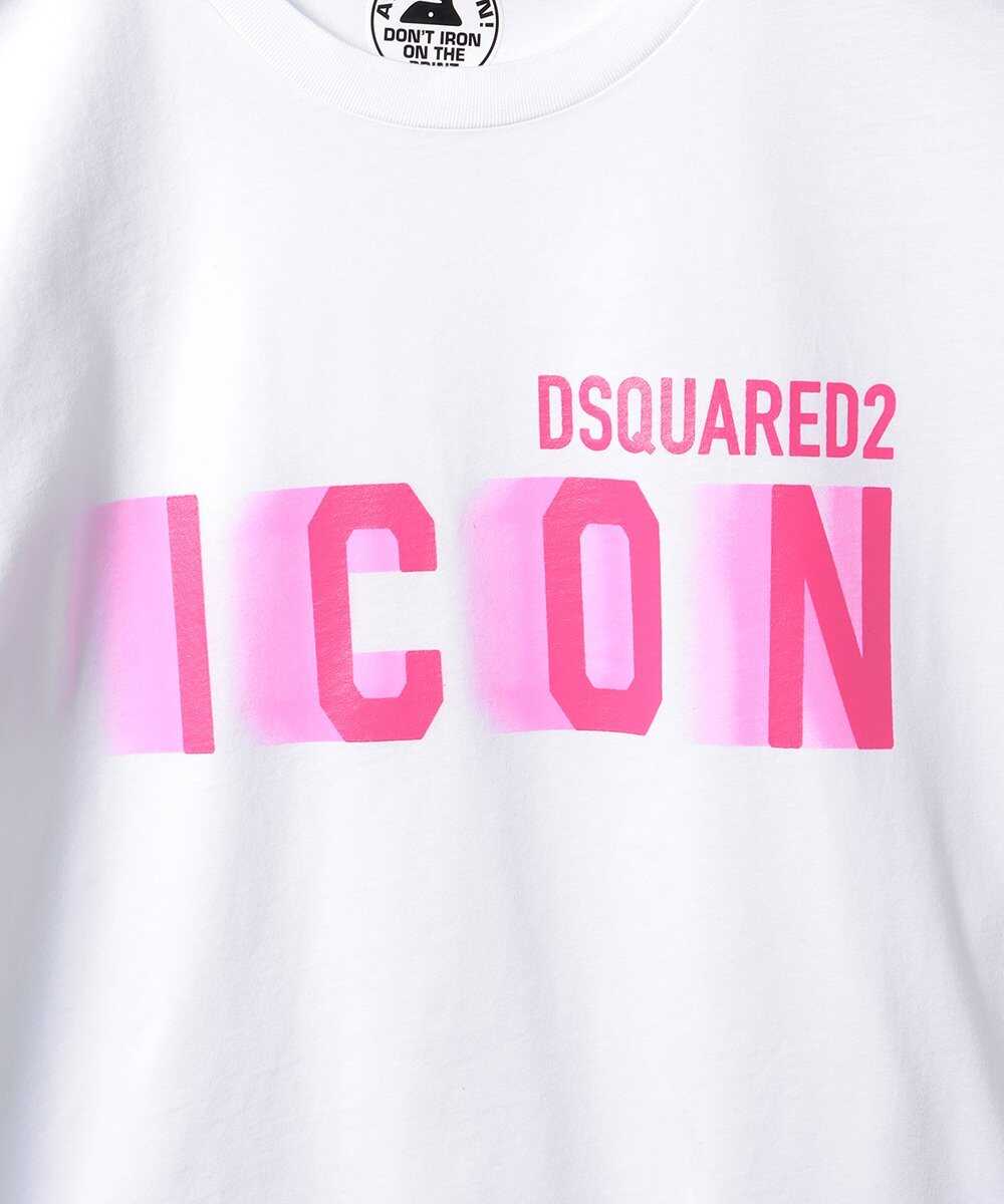 即出荷】 DSQUARED2 ディースクエアード Tシャツ ピンク アイコン T