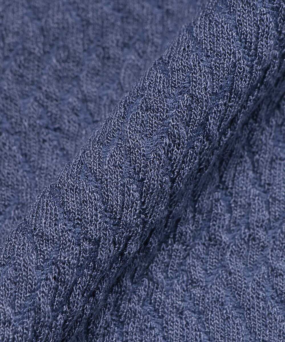 編み柄ブリスターポロシャツ