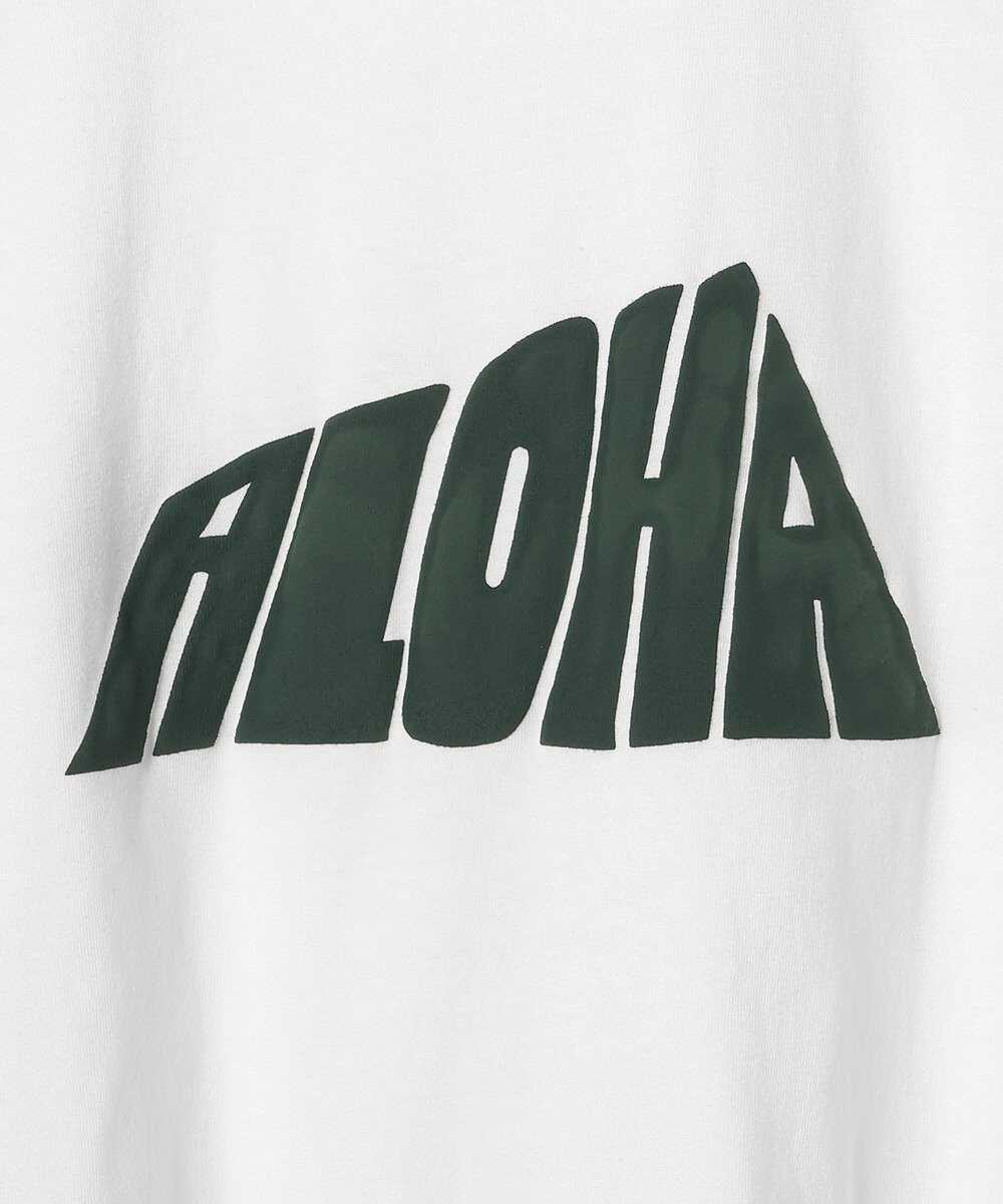 ALOHA クルーネックプリントTシャツ