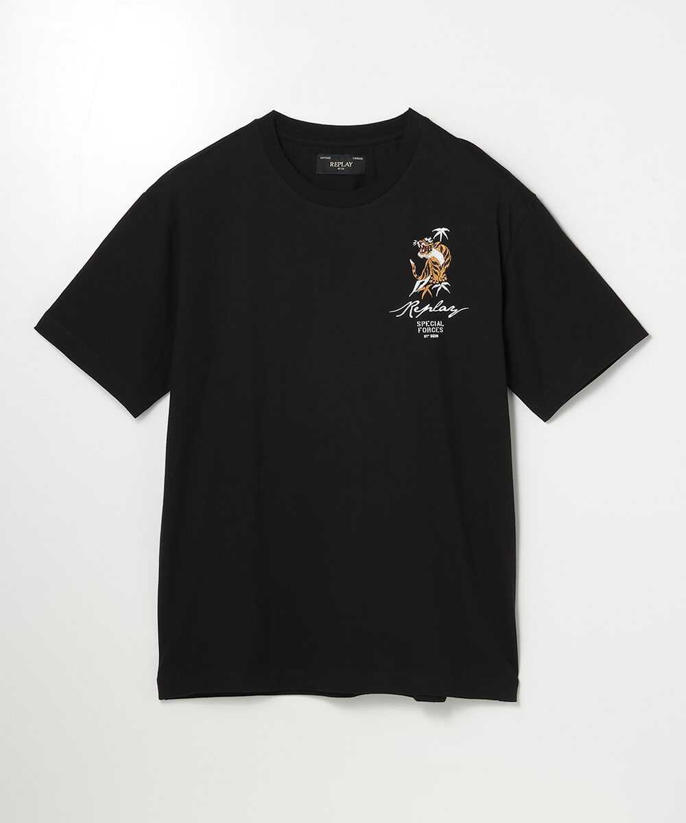 コットンジャージー タイガーグラフィックプリントTシャツ