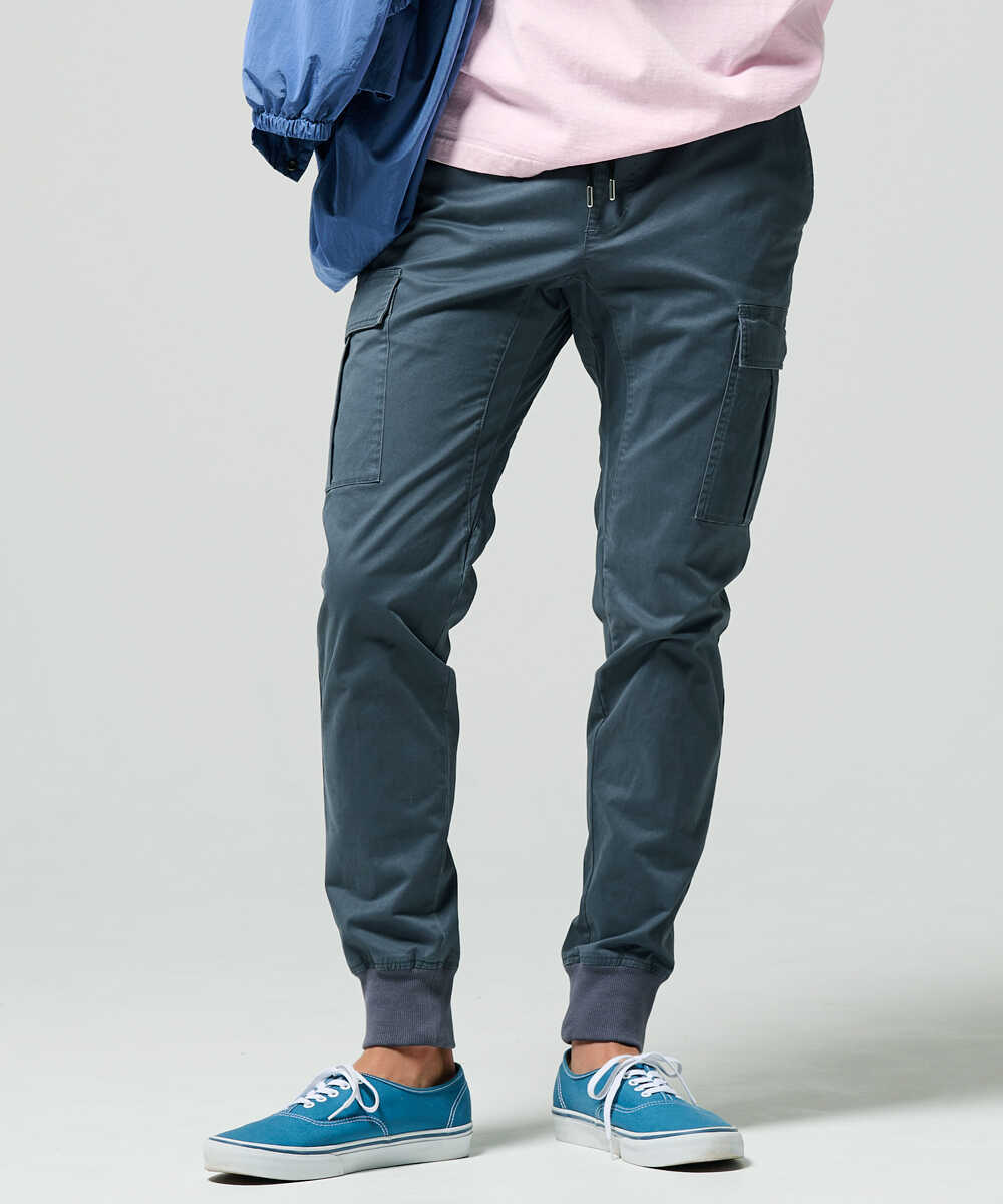 限定 イージーカーゴ チノパン風 裾リブパンツ