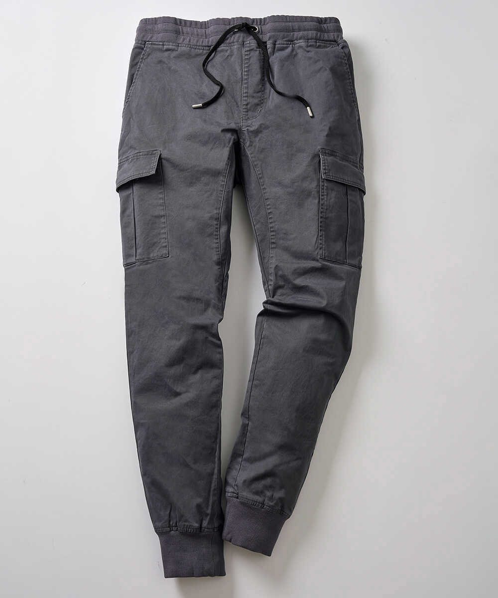 限定 イージーカーゴ チノパン風 裾リブパンツ