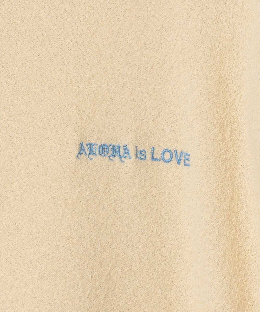 "Aloha is LOVE"刺繍 パイルロンT