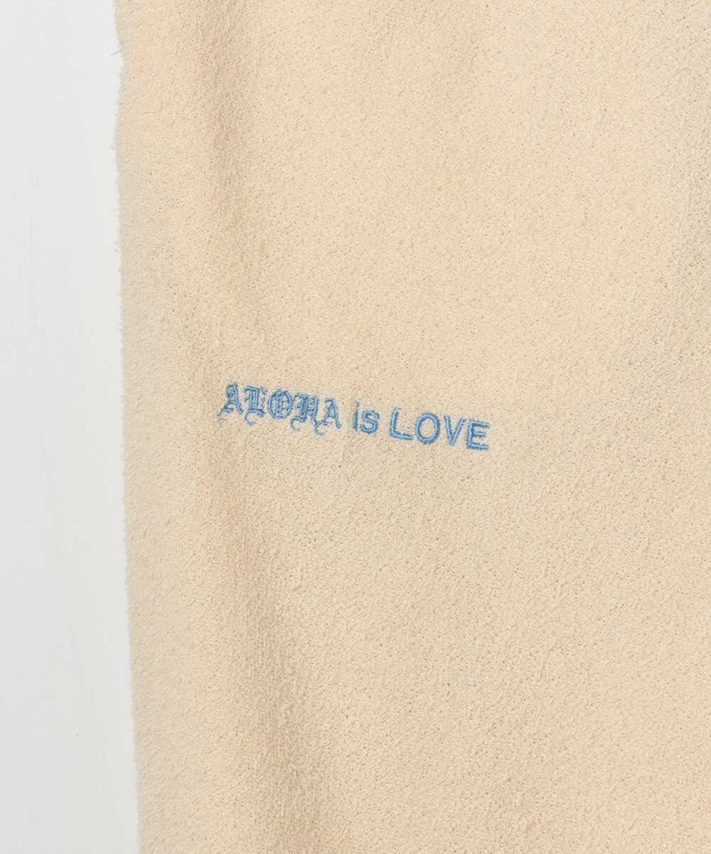 "Aloha is LOVE"刺繍 パイルパンツ