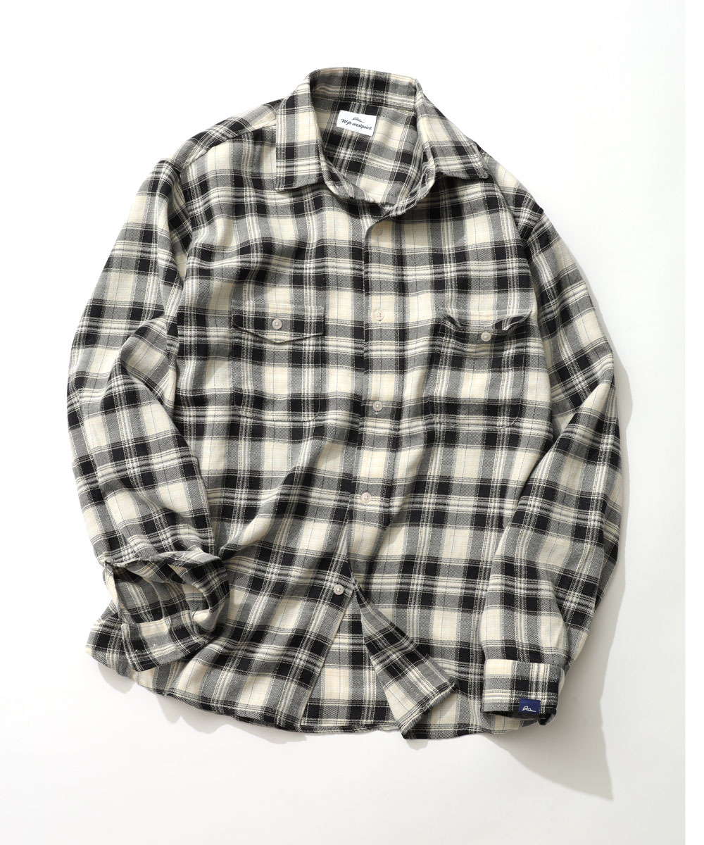 限定 ダブルポケット チェックシャツ