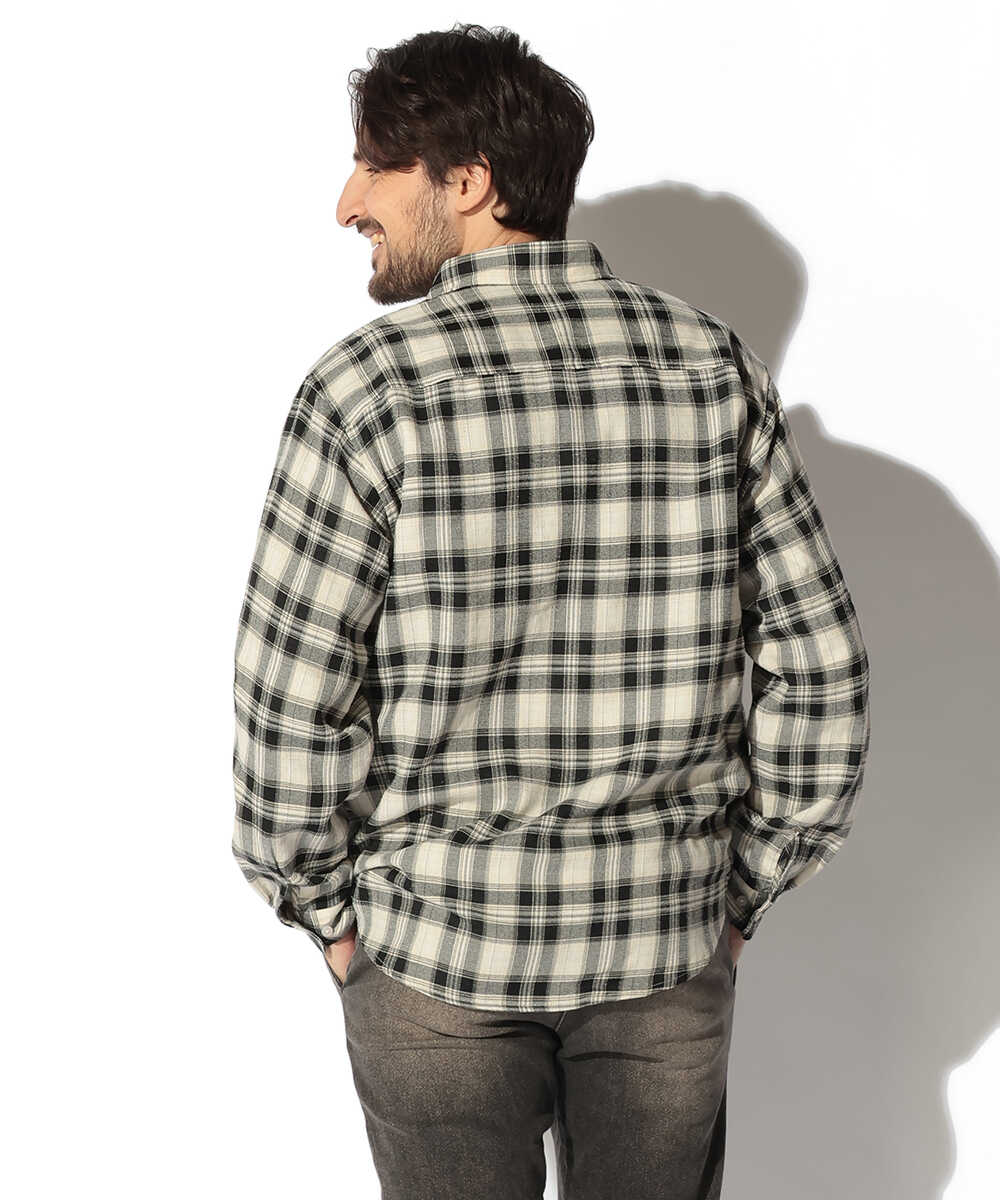 限定 ダブルポケット チェックシャツ