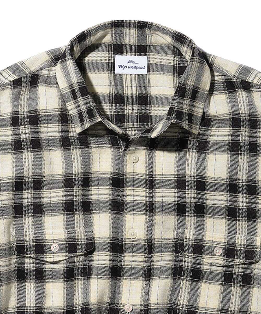 限定 ダブルポケット チェックシャツ