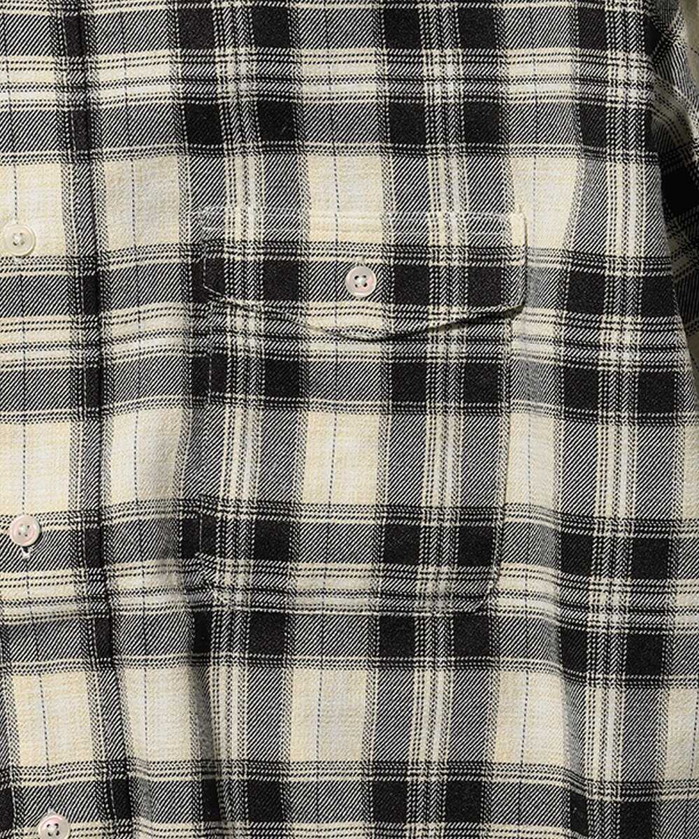 限定 ダブルポケット チェックシャツ