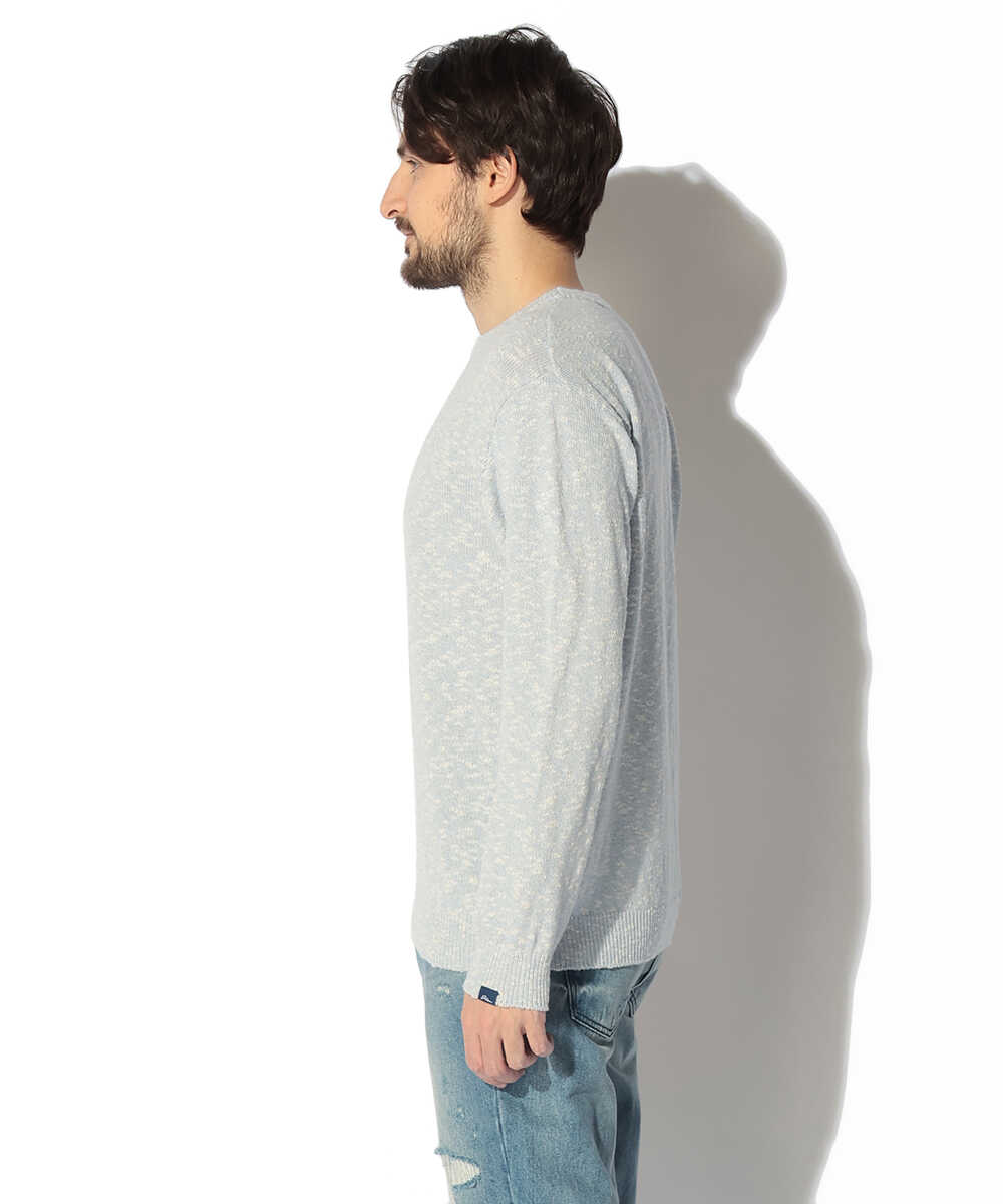 限定 コットンリネン メランジニット