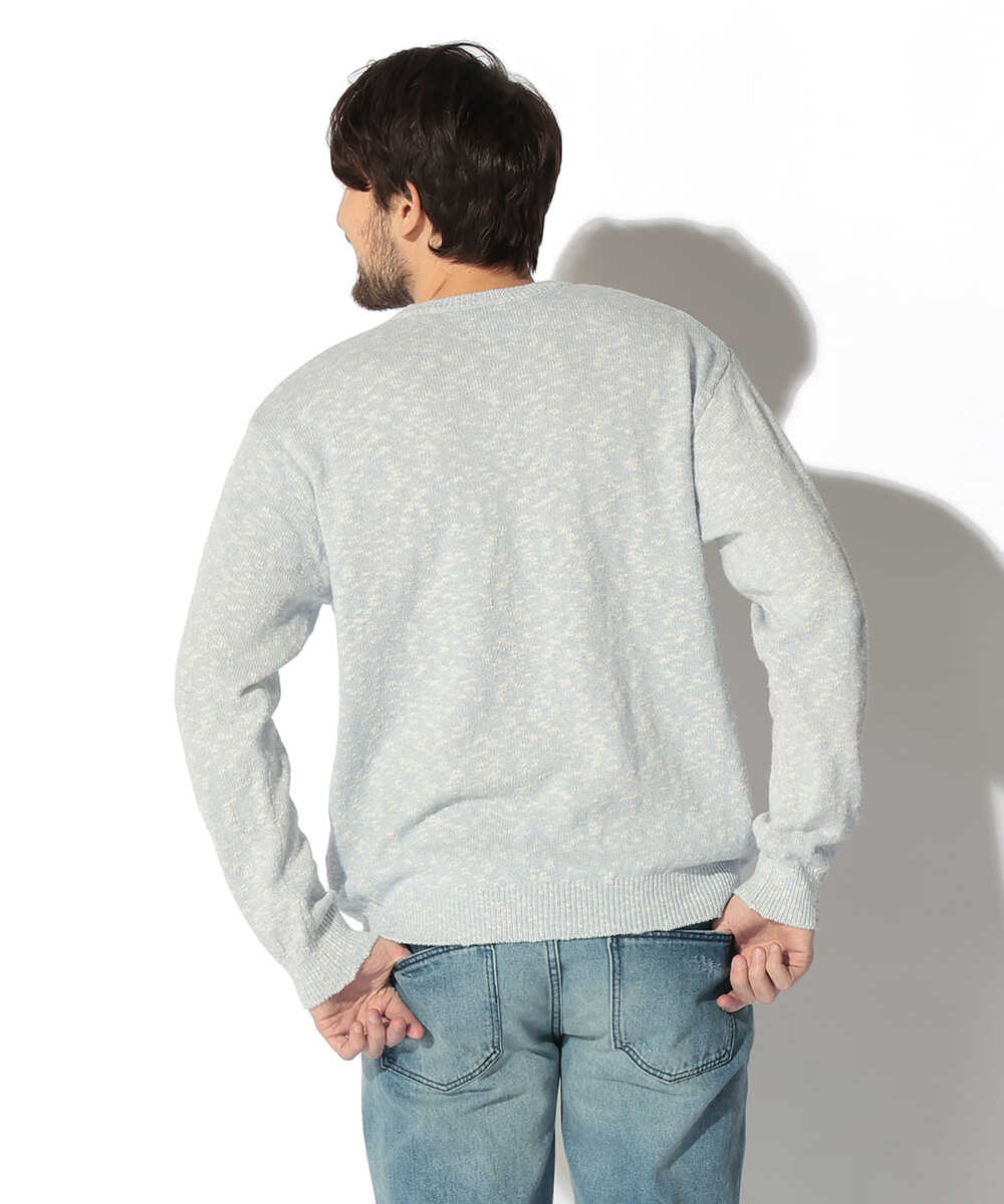 限定 コットンリネン メランジニット