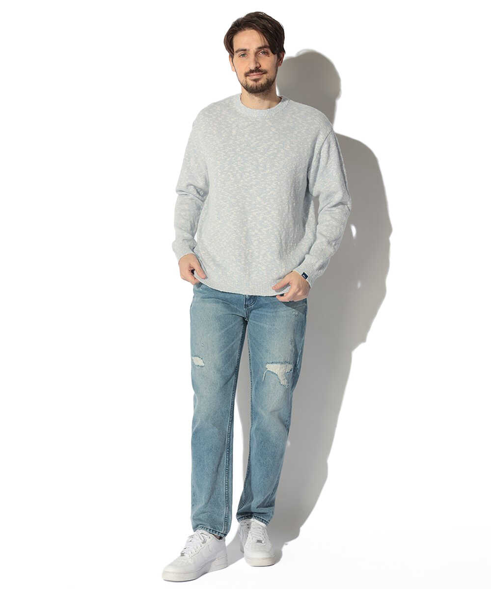 限定 コットンリネン メランジニット