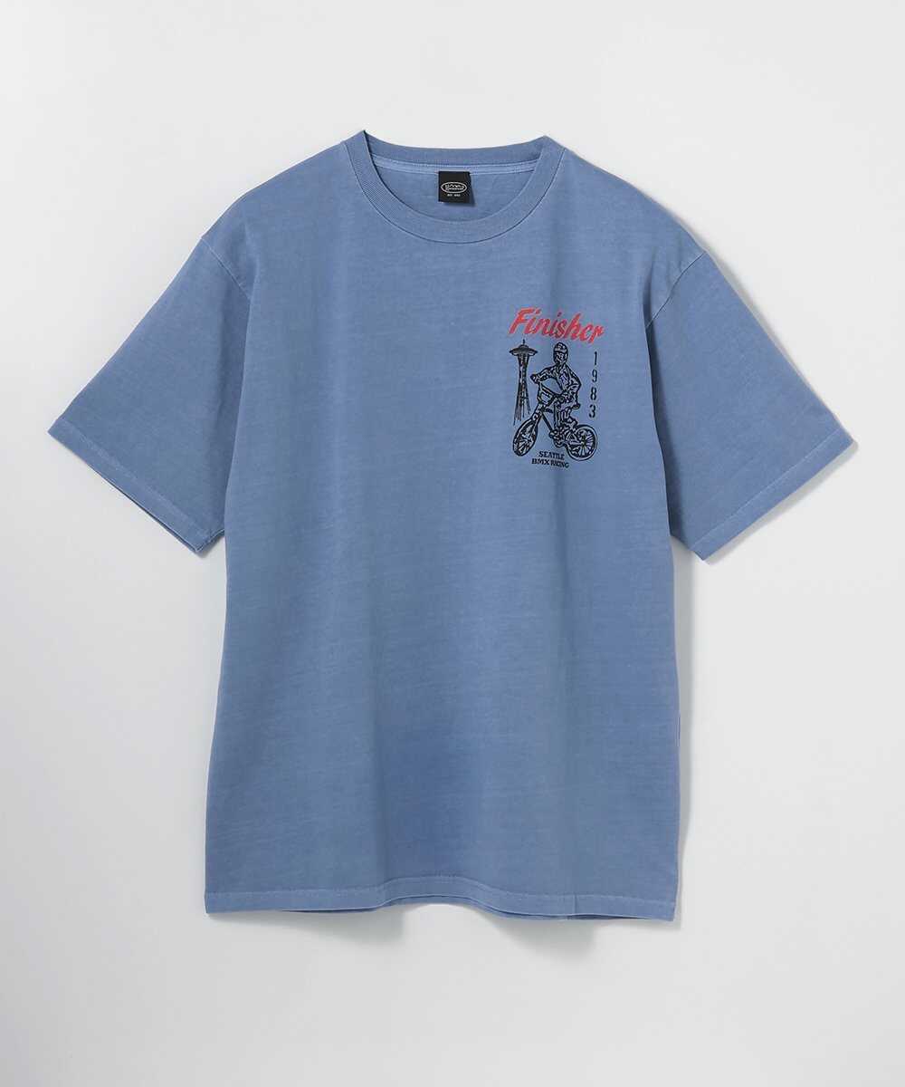 "1983 BMX" プリント ピグメントダイ リラックスTシャツ