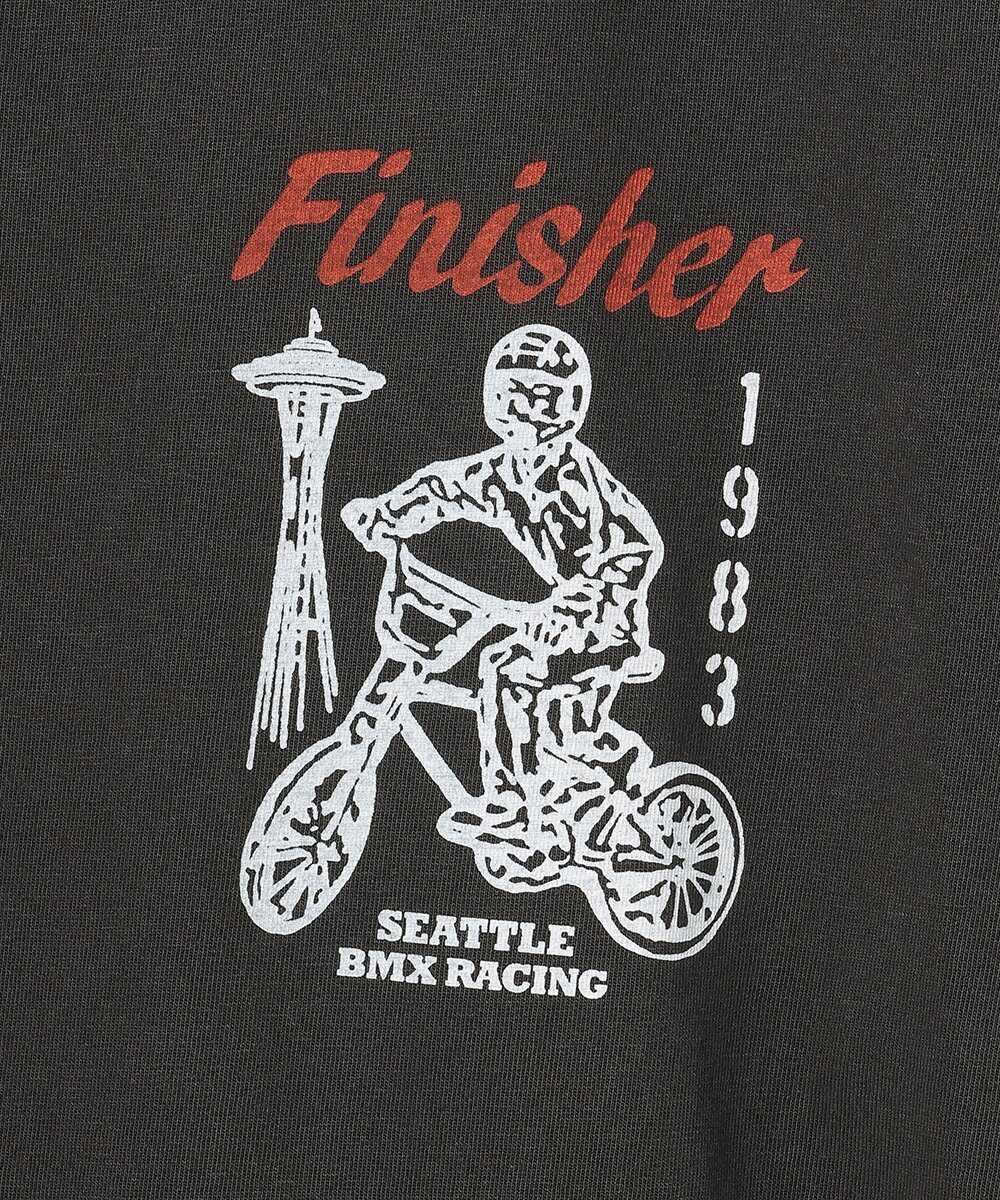 "1983 BMX" プリント ピグメントダイ リラックスTシャツ