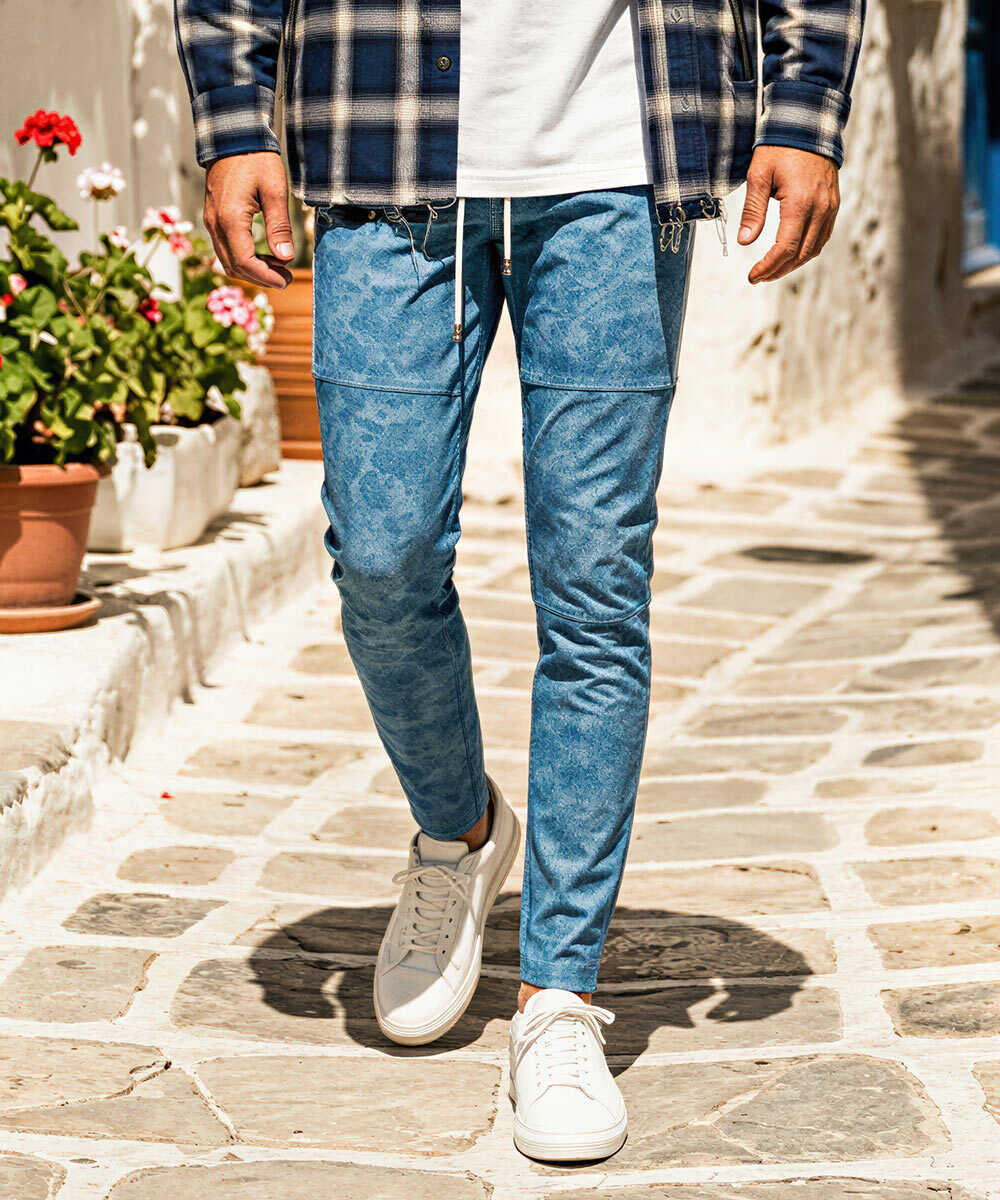 ジョンソン フラワー ラインパンツ