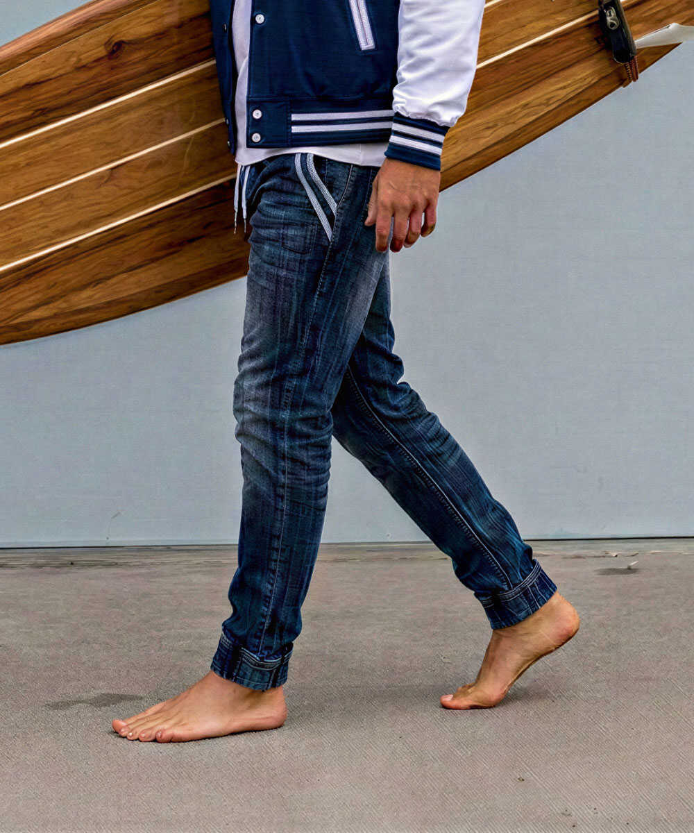 デニムジャージ エッジラインパンツ