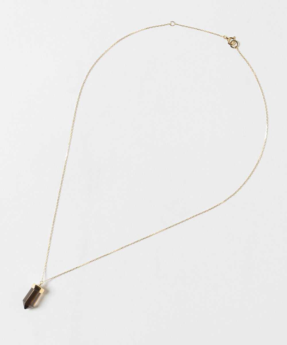 Gold Wand ネックレス スモールレクタングルチェーン スモーキークォーツ 45cm【K18YG】