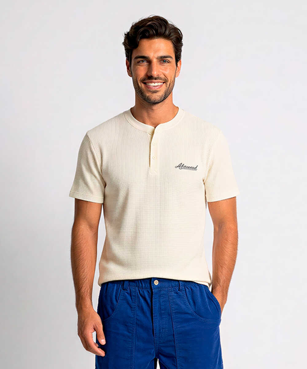 別注限定 水陸両用 ワッフルヘンリーTシャツ