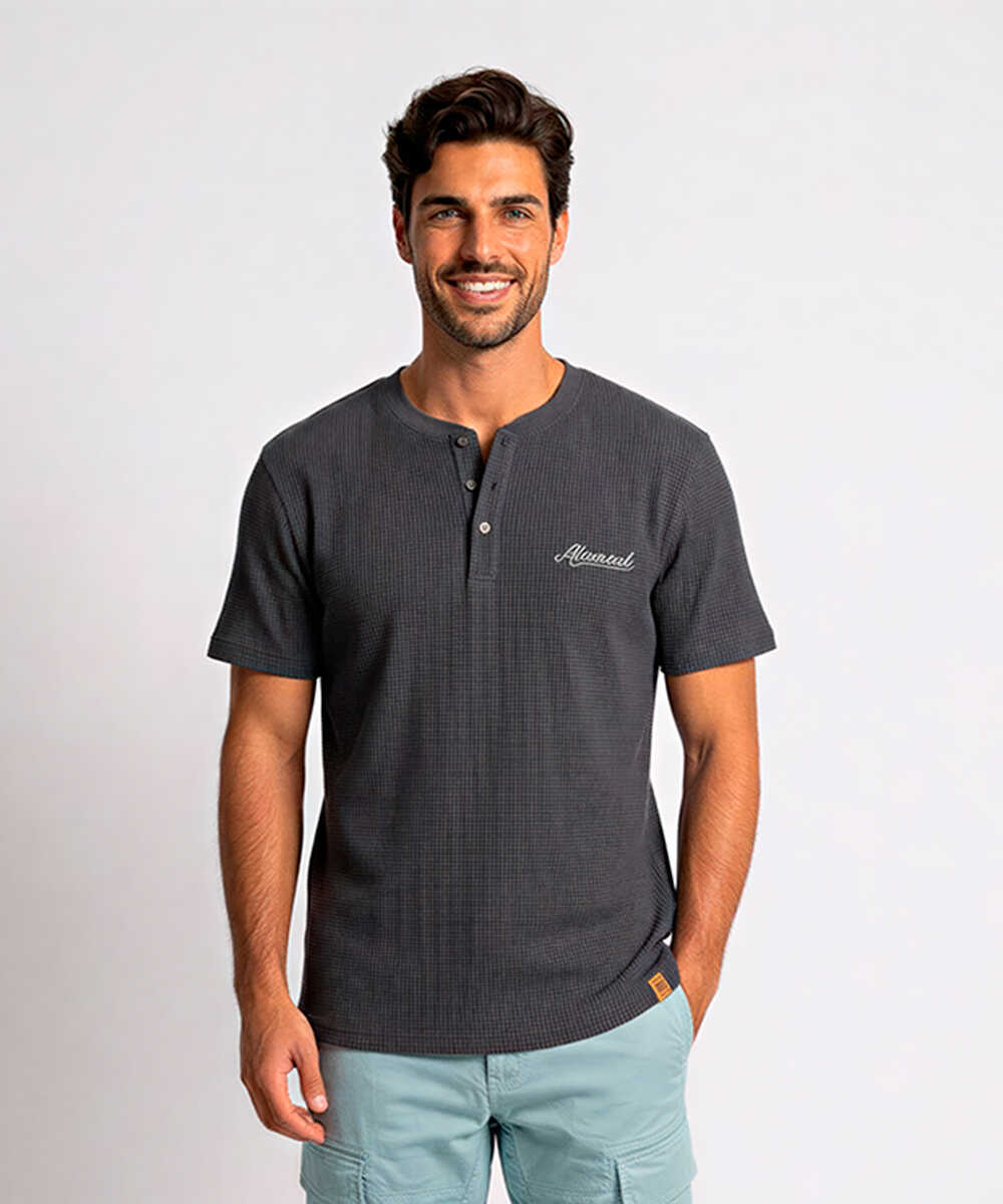 別注限定 水陸両用 ワッフルヘンリーTシャツ