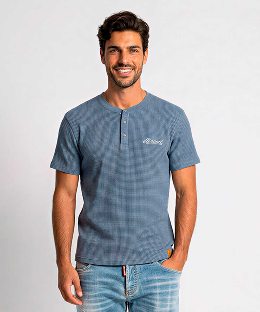 別注限定 水陸両用 ワッフルヘンリーTシャツ