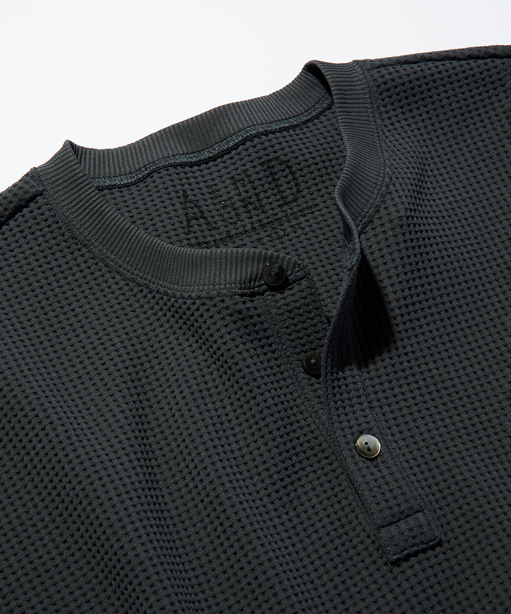 別注限定 水陸両用 ワッフルヘンリーTシャツ