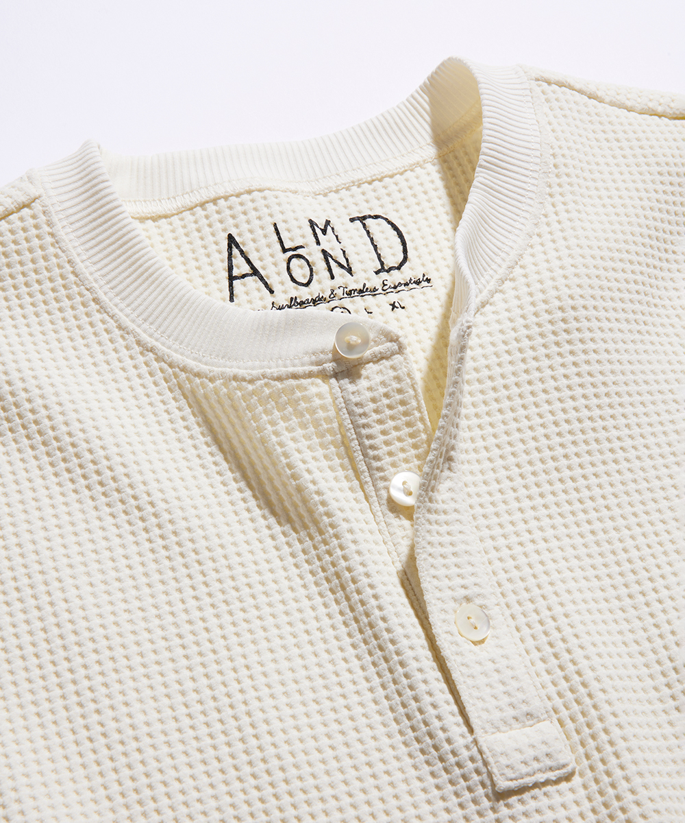 別注限定 水陸両用 ワッフルヘンリーTシャツ