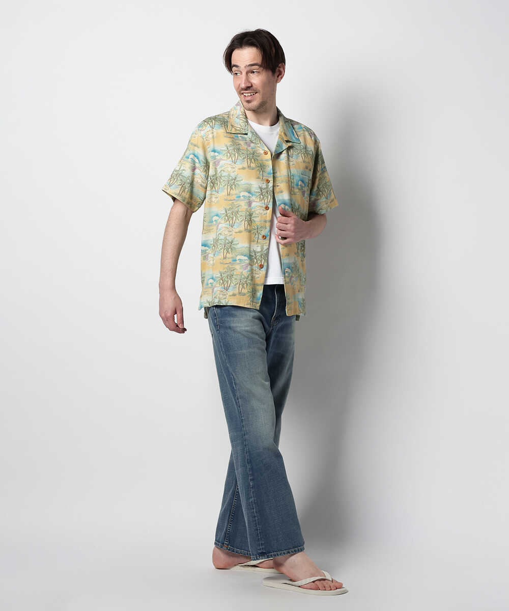 Flare Glenn Streaky Worn/フレアグレン レギュラーフィット フレアデニム