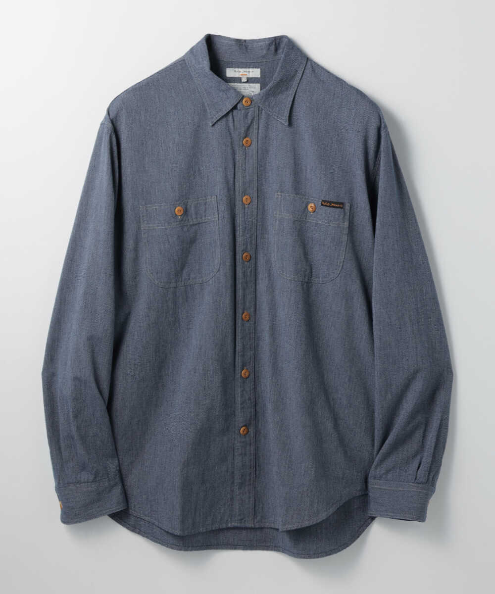 Julian Chambray Worker Shirt Indigo/シャンブレーワーカーシャツ