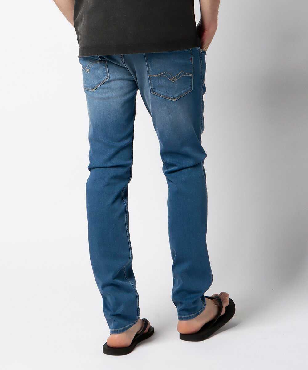 スリムフィット ANBASS インディゴ パワーストレッチ デニムパンツ