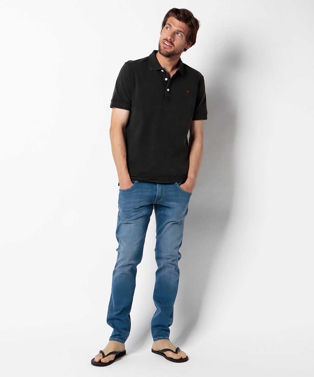 スリムフィット ANBASS インディゴ パワーストレッチ デニムパンツ