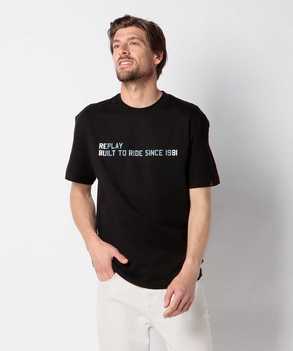 リラックスフィット ベーシックジャージー コットンプリントTシャツ