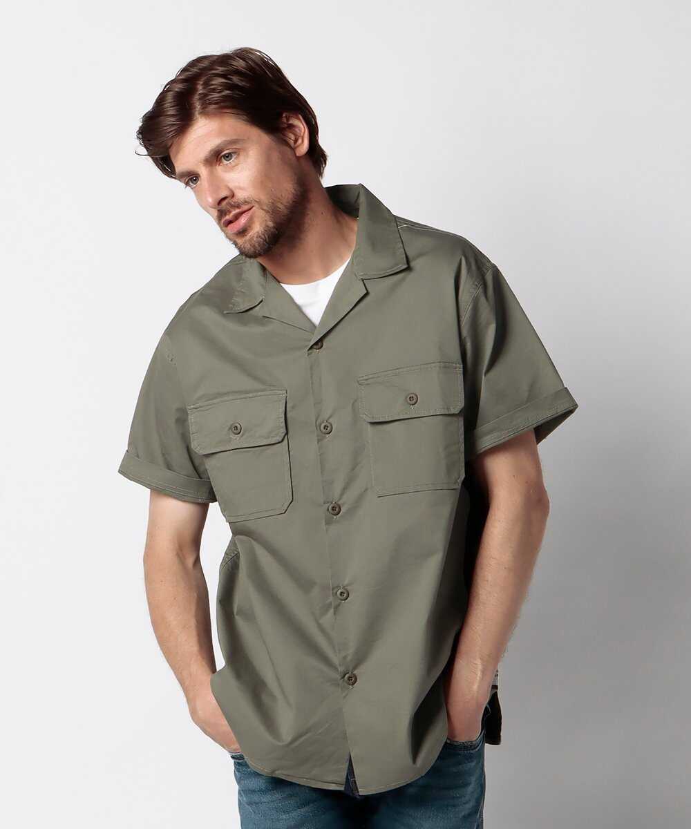 ストレッチコットン ツイルボーリングシャツ