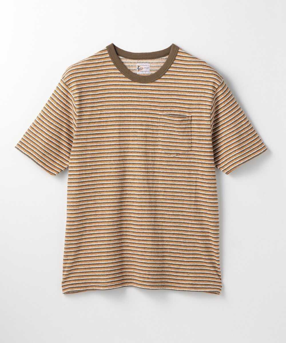 リサイクル マルチボーダー ポケットTシャツ