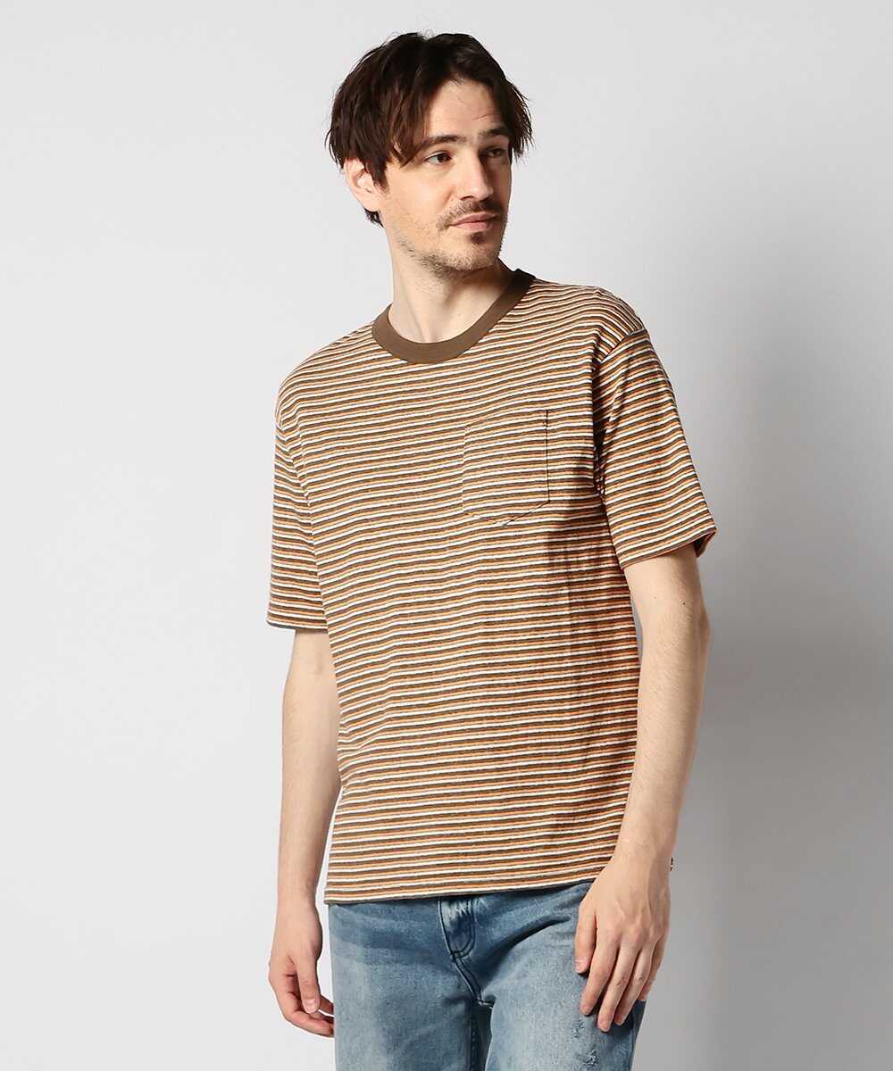 リサイクル マルチボーダー ポケットTシャツ