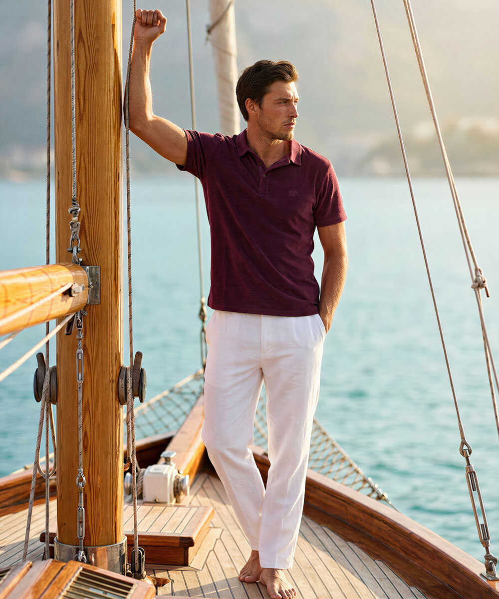 限定 コットンリネン テイパード イージーパンツ