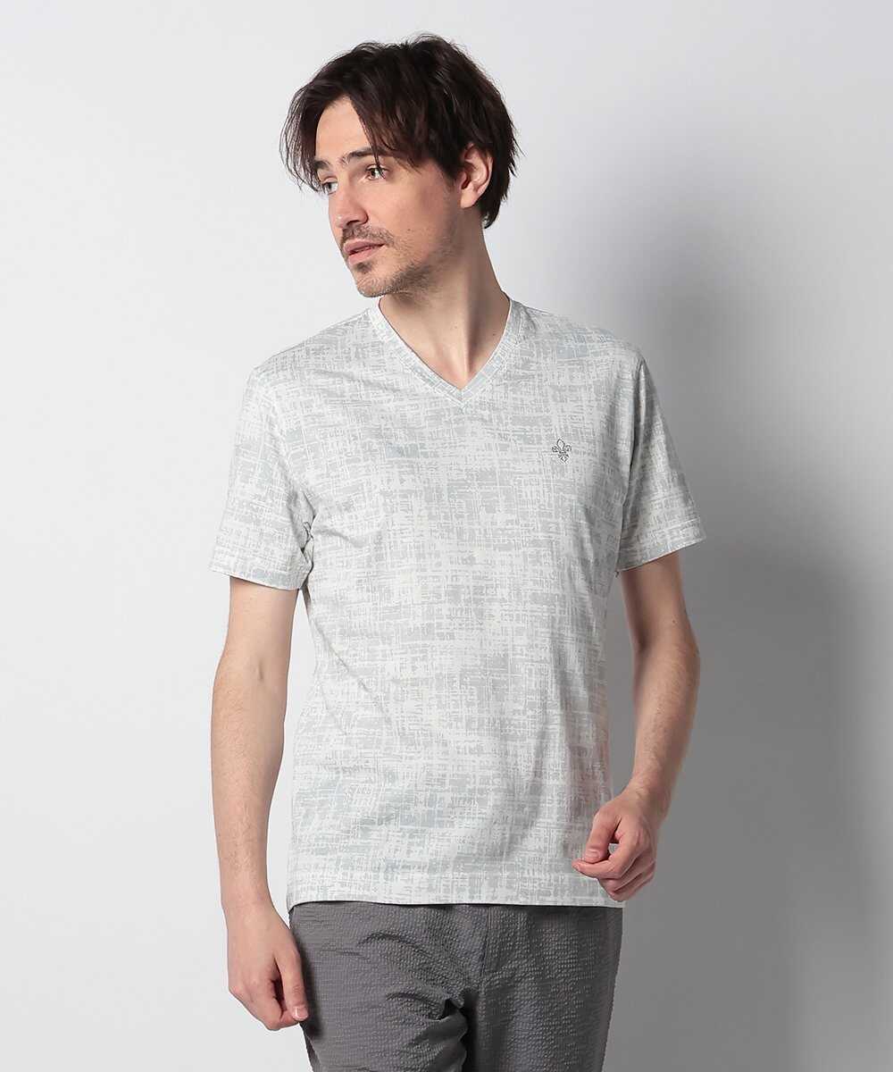 クラックカモフラ VネックTシャツ
