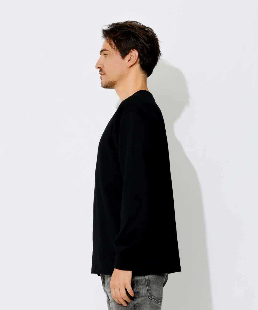 1P Hanes T-SHIRTS KURO/クロ クルーネックロンT